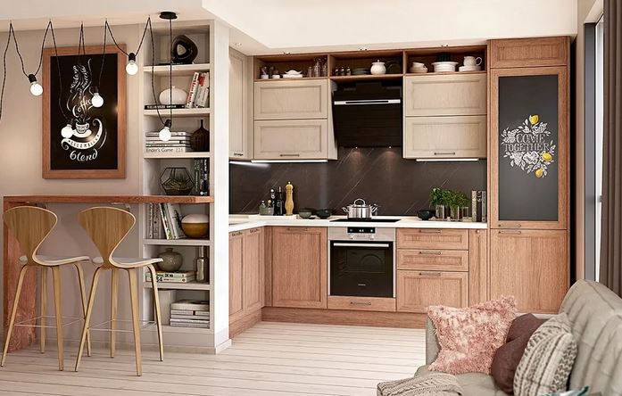 Современный дизайн кухни в стиле лофт